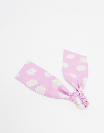 ASOS DESIGN hair scarf in lilac daisy print | ASOS