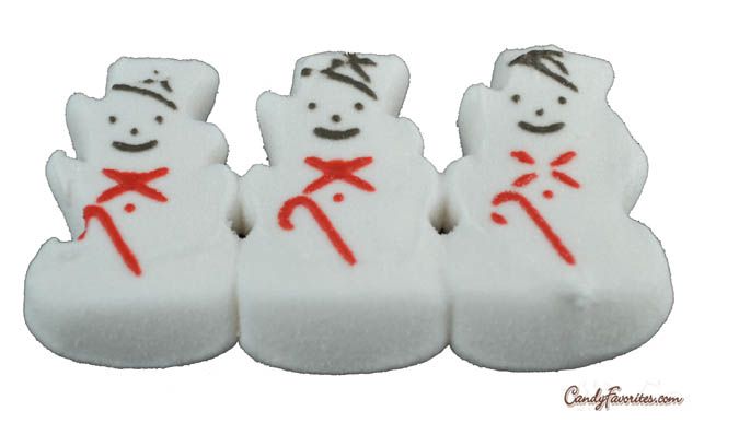 Marshmallow Peeps Snowmen 3 Pack Tray - 6 / Box - Candy Favorites