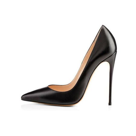 12CM Womens Sexy Matte Black Pointed Toe Stilettos High Heels Wedding Pumps Shoe | eBay