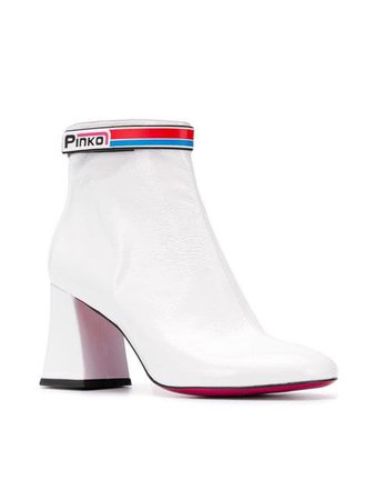 Pinko logo strap ankle boots