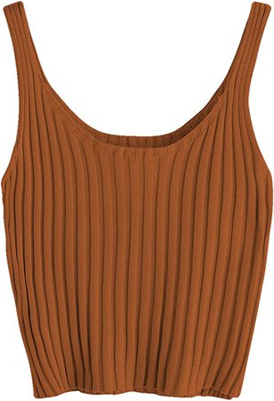 SweatyRocks Women's Ribbed Knit Crop Tank Top Spaghetti Strap Camisole Vest Tops at Amazon Women’s Clothing store