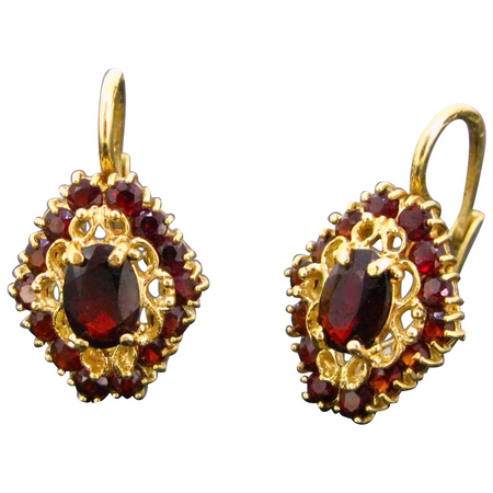 Garnet antique earrings
