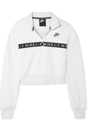 Nike | Air cropped printed cotton-blend fleece sweatshirt | NET-A-PORTER.COM