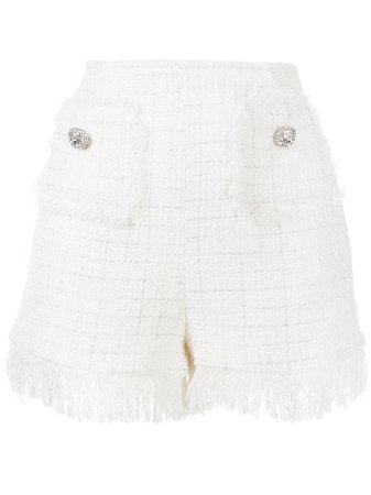 Blumarine tweed fringed shorts