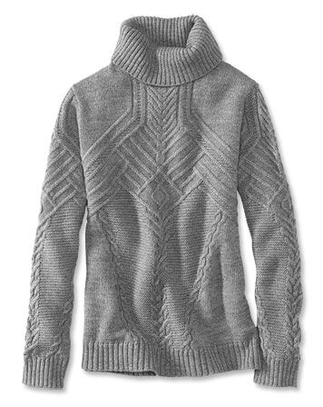 Mixed Cable Turtleneck
