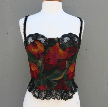 The Prettiest FLORAL BUSTIER Top | Etsy