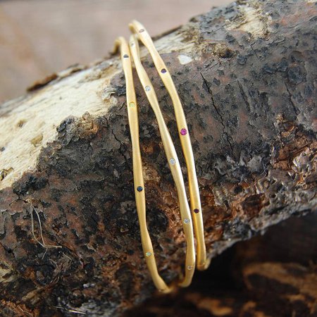 Gold Jewelry Stackable Bangles Birthday Gifts Gemstone | Etsy