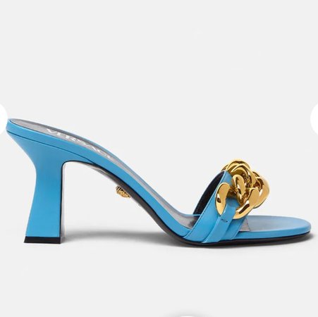 blue Versace heels
