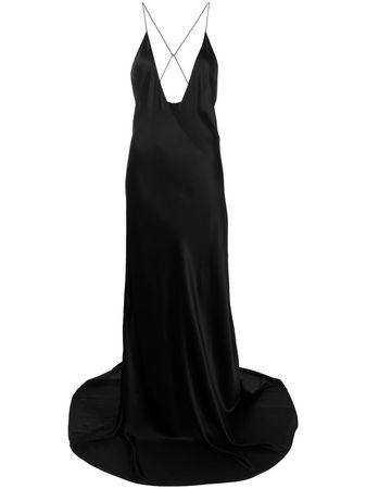 Saint Laurent V-neck Silk Gown - Farfetch