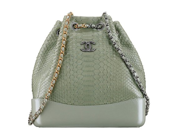 Chanel Gabrielle Backpack Green Python