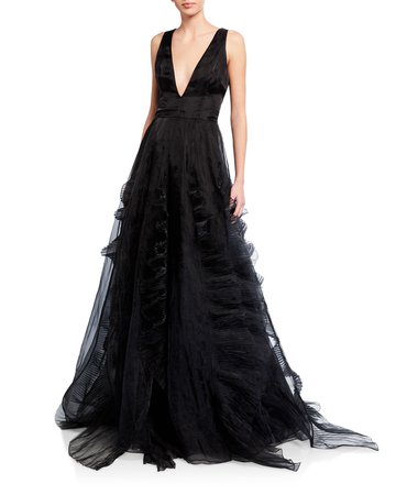 flor et.al Jane Ruffle Organza Ball Gown | Neiman Marcus