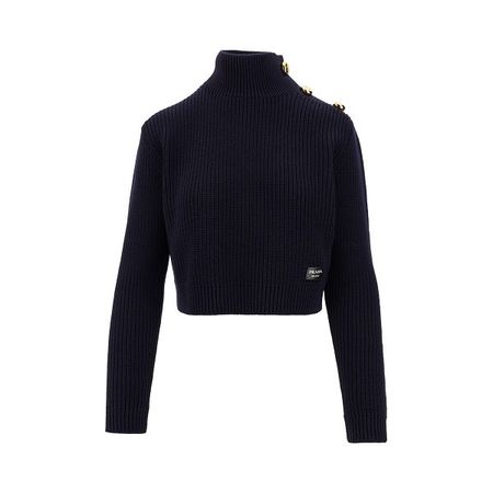 Wool sweater with shoulder buttons Prada | Ratti Boutique