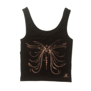 black fairy butterfly tank!! 🧚🏻‍♀️ handmade with love by... - Depop