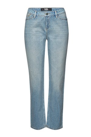 Karl Lagerfeld - Sparkle Girlfriend Straight Leg Jeans with Crystals