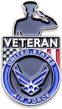 Amazon.com: Air Force Salute Veteran Lapel Pin - US Air Force Veterans Hat Pin - USAF Veteran Pins - Vet Owned Company! Officially Licensed Product : Clothing, Shoes & Jewelry