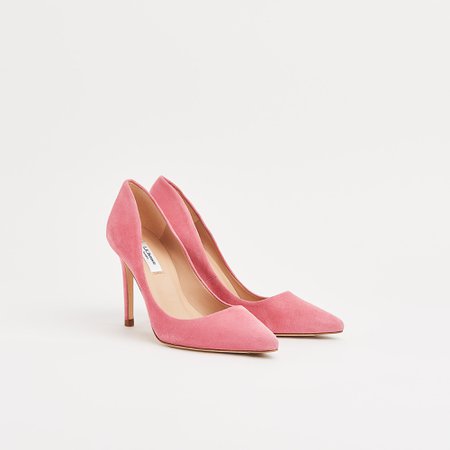 Flora Pink Suede Curve-Cut Courts | Shoes | L.K.Bennett
