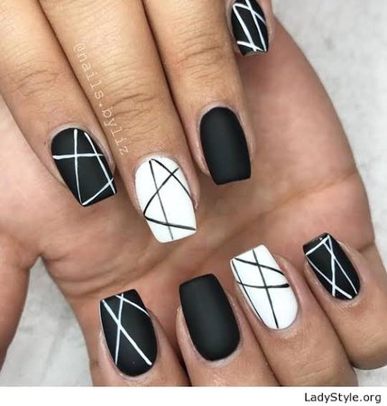 black and white manicure - Google Search