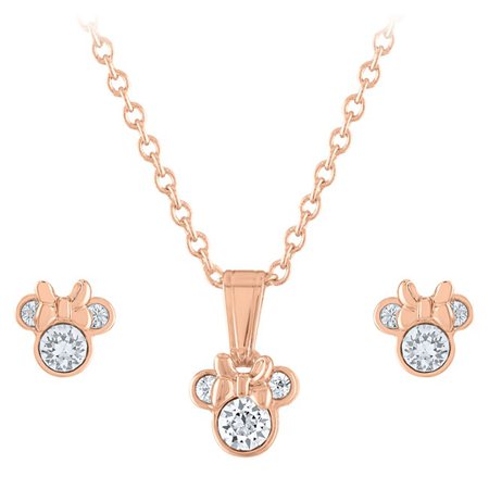 Minnie Mouse Icon Stud Earrings and Necklace Set | shopDisney