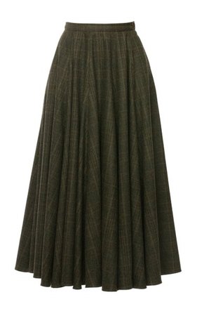Daydream Plaid Flannel Midi Skirt By Lena Hoschek | Moda Operandi