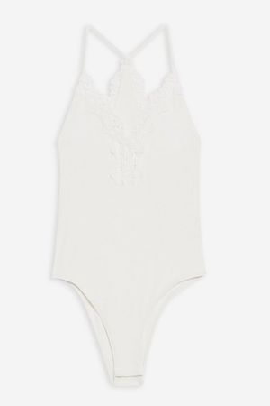Ribbed Lace Strappy Bodysuit | Topshop