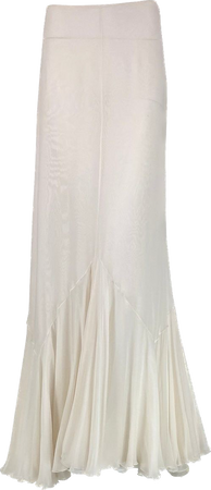 valentino spring 2004 silk a-line skirt with ruffled hem