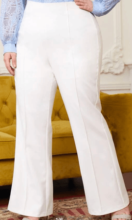 long wide pants white