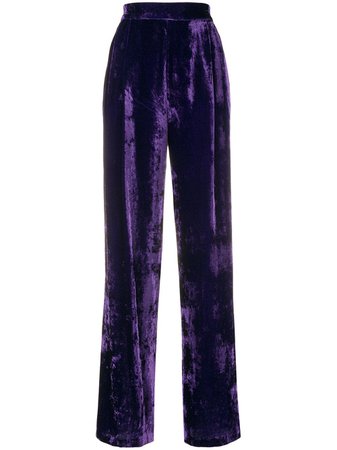 Purple Erika Cavallini Velvet High Waisted Trousers | Farfetch.com