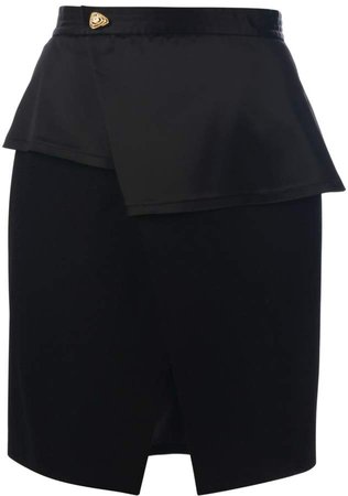 Muza Wool & Satin Knee Length Wrap Skirt