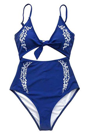 CUPSHE Jasmine Blooms Embroidery One-Piece Swimsuit Beach Swimwear Bathing Suit at Amazon Women’s Clothing store: