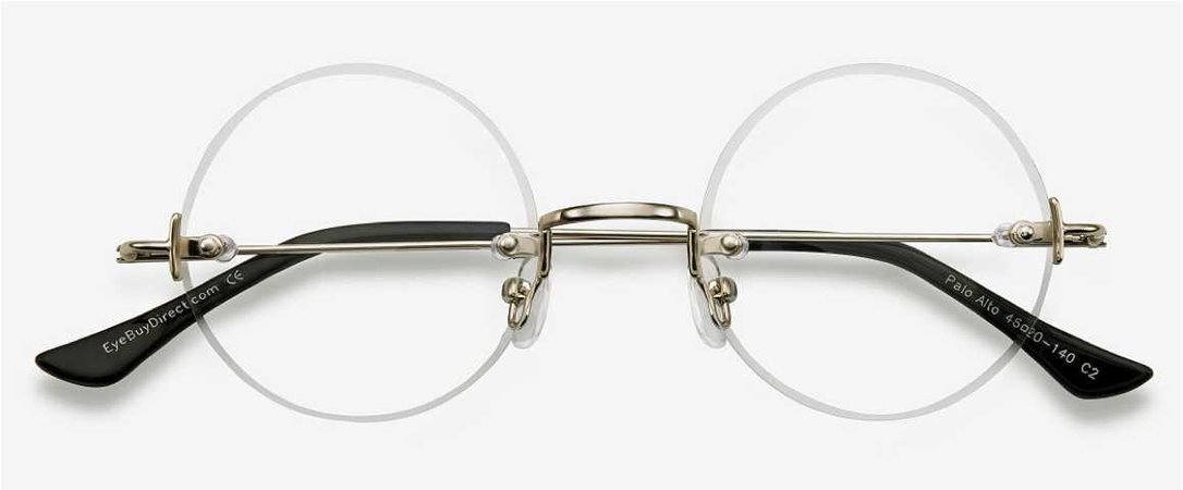 Eye Buy Direct Palo Alto Round Silver Glasses