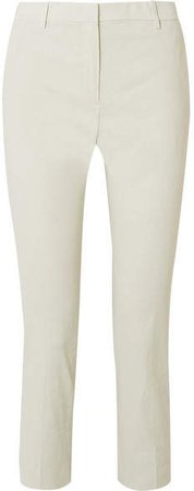 Linen-blend Straight-leg Pants - Mint