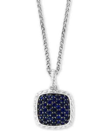 EFFY® Sterling Silver Sapphire Cluster Pendant Necklace