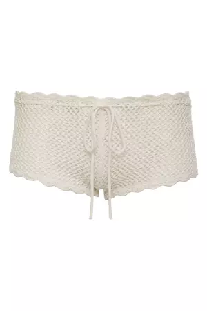 Genevieve Crochet Mini Short - White