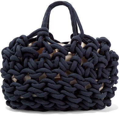 Woven Cotton Tote - Navy