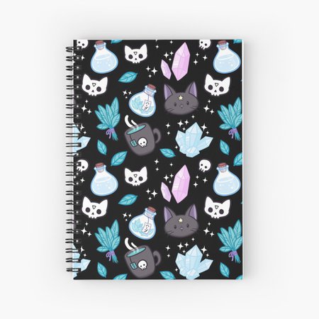 "Herb Witch // Black" Spiral Notebook by nikury | Redbubble