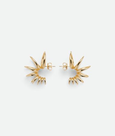 Bottega Veneta Women's Spine Hoop Earrings in Yellow Gold. Shop online now.