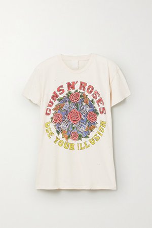 MadeWorn | Guns N' Roses bedrucktes T-Shirt aus Baumwoll-Jersey in Distressed-Optik | NET-A-PORTER.COM