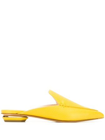 BEYA Flat Mule in yellow Calf Leather | Nicholas Kirkwood