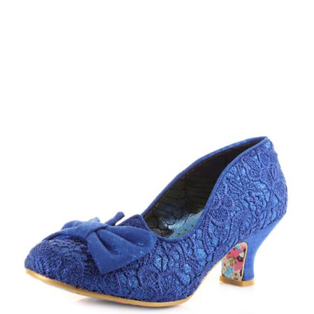 Womens Irregular Choice Dazzle Razzle Blue Lace Glitter Court Shoes Shu Size | eBay