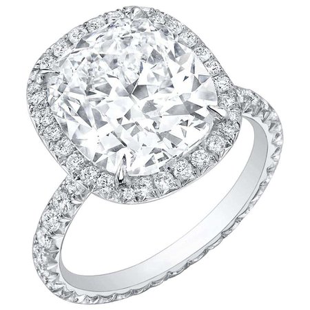 Neil Lane Couture Cushion Diamond, Platinum Engagement Ring For Sale at 1stDibs