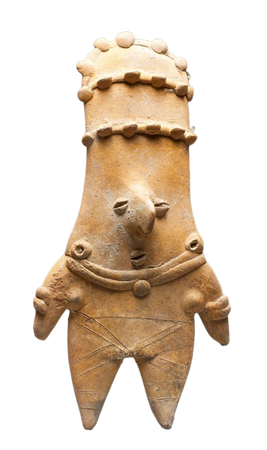 Standing Figure 300 BCE–300 CE, Ceramics, Buffware ceramic.