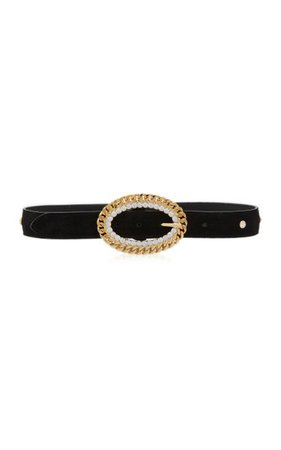 Crystal Gold-Tone Chain Leather Belt By Alessandra Rich | Moda Operandi