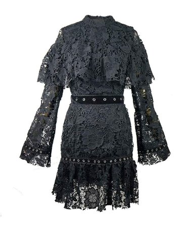 Olivia Annabelle Witch Hazel Dress In Black Lace