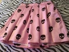 pastel goth skull skirt