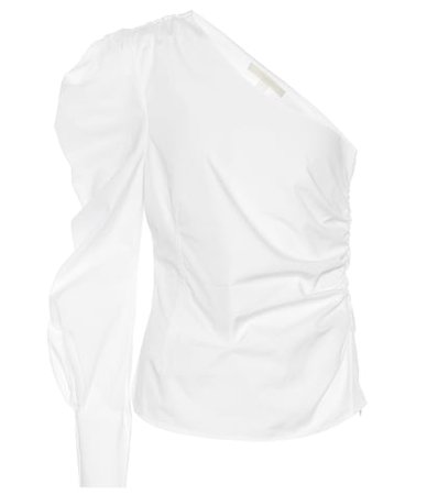 One-shoulder cotton top