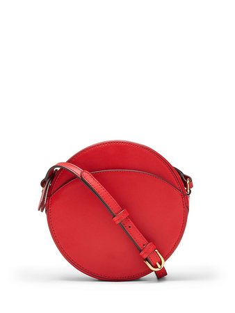 Italian Leather Circle Crossbody Bag | Banana Republic Red