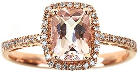 Amazon.com: Gin & Grace 10K Rose Gold Real Diamond Ring (I1) with Genuine Morganite Daily Work Wear Jewelry for Women Gifts for Her: Clothing, Shoes & Jewelry