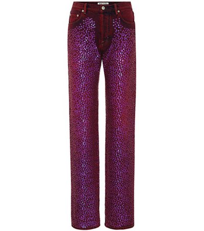 Tisi high-waisted sequinned jeans