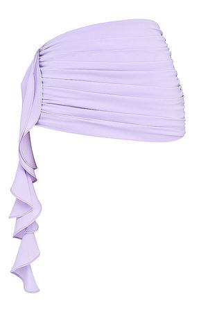 Lavender Asymmetric Gathered Mini Skirt - Mistress Rock