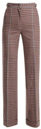 Shipton High Rise Wool Blend Trousers - Womens - Burgundy Multi